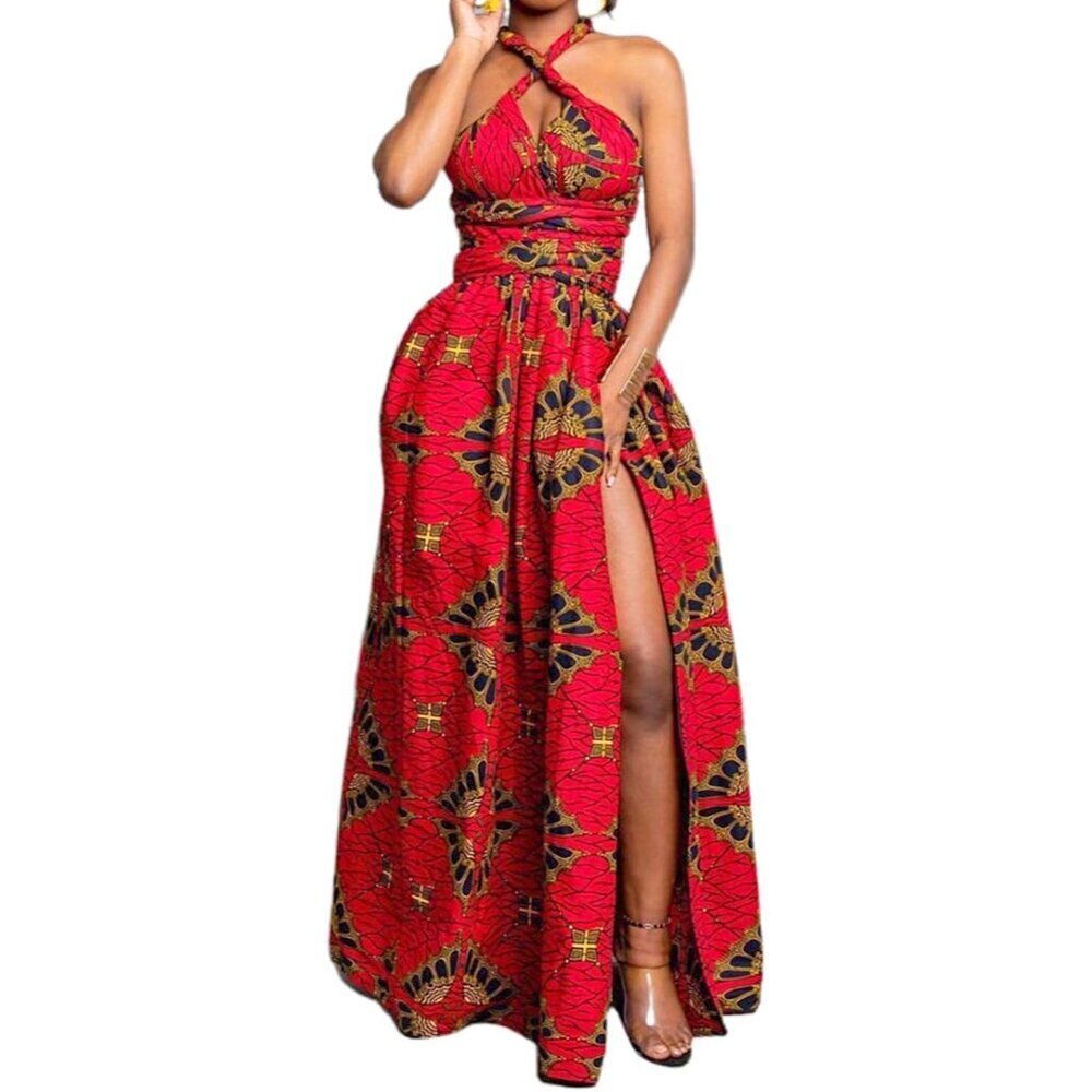 Women Boho Floral Maxi Dress Multi-Way V-Neck Party Beach Evening